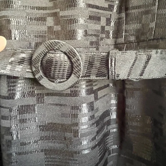 Apostrophe Black cap sleeve belted dress women’s size 6. - Picture 3 of 13